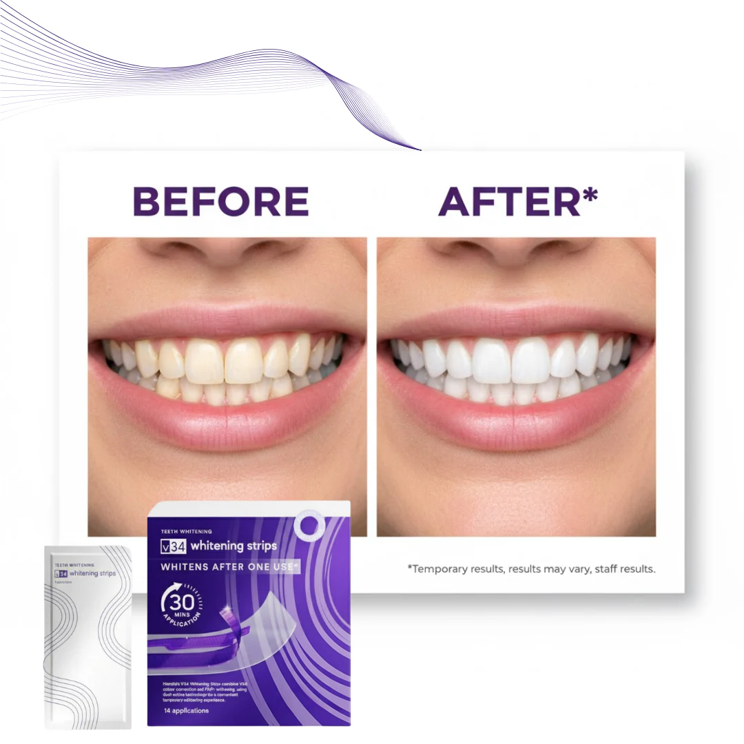 SmileV34 Whitening Strips: ‘’The Fast Track to a Stunning Smile!‘’