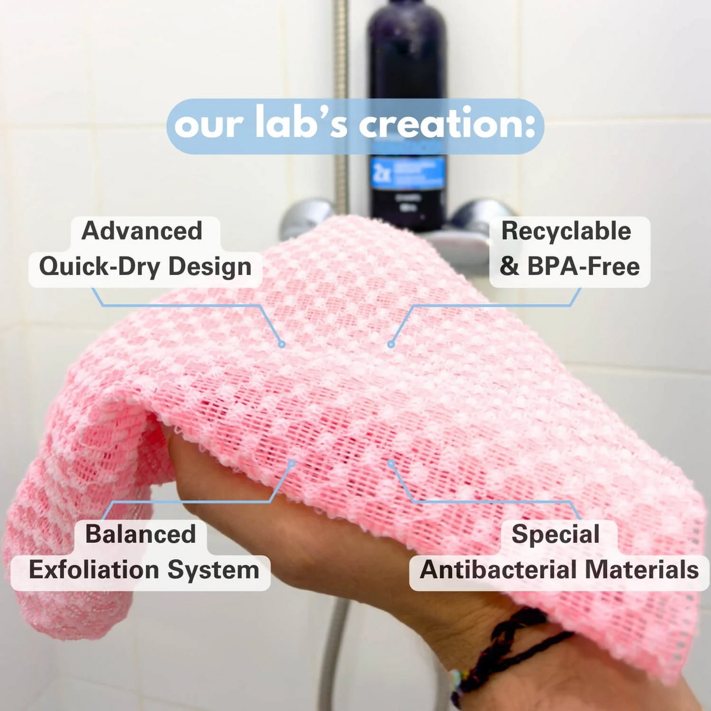 Exfoliating Antibacterial Shower Towel